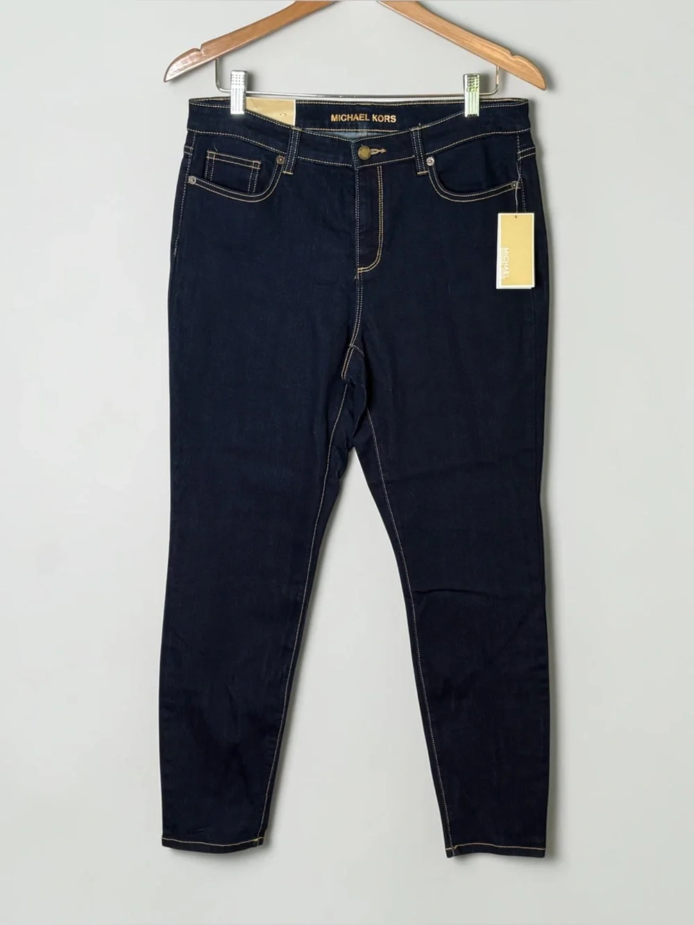 NWT Michael Kors MK Izzy Skinny Jeans New Midnight Dark Wash Size 10